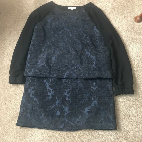 LOFT Navy Blue and Black w/Sparkle Top and Skirt Set XXL - Picture 1 of 11